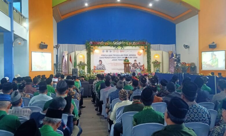 Suasana Pengajian Triwulan Hari Bermuhammadiyah PDM Jepara 2026 di Gedung Dakwah Muhammadiyah Umar Hasyim PRM Blimbingrejo.