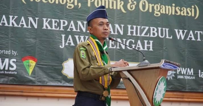 Ketua Kwarwil Hizbul Wathan Jawa Tengah Taufiq memberikan sambutan dalam momentum peringatan HUT ke-81 RI.