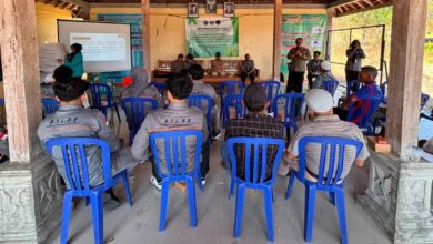 Kegiatan sosialisasi mitigasi tanah longsor Boyolali oleh UKM ATLAS Fakultas Geografi UMS di Desa Ngaglik.