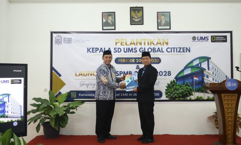 Prosiding pelantikan Nasrul Harahab sebagai Kepala SD UMS Global Citizen periode 2026-2030 di Kartasura.