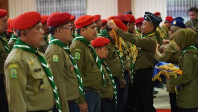 Pengukuhan Ahli Pandu Jaya Melati 2 dalam Pelatihan Nasional Hizbul Wathan 2026 di UNIMUGO