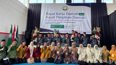 Foto bersama jajaran pimpinan dan peserta Rakerda serta Rapimda Muhammadiyah Temanggung 2026.