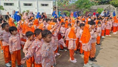 anak KB-BA Al Muawwanah Magelang antusias mengikuti senam bersama dalam rangka peringatan Milad ke-107 TK ABA.