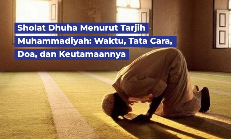 Seorang muslim melaksanakan sholat Dhuha di masjid sesuai tuntunan Tarjih Muhammadiyah