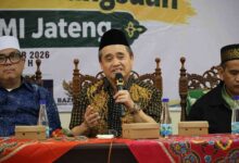 Ketua PWM Jateng Dr KH Tafsir MAg berbicara pada Musywil V ITMI Jateng tentang pemberdayaan disabilitas netra di Semarang.