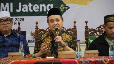 Ketua PWM Jateng Dr KH Tafsir MAg berbicara pada Musywil V ITMI Jateng tentang pemberdayaan disabilitas netra di Semarang.