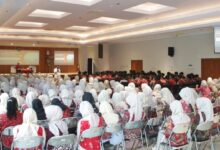 Mahasiswa baru memadati Aula Syamsul Irsyad UMP dalam acara IMMPact PK IMM KIP UMP 2026.