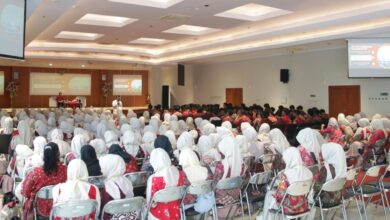 Mahasiswa baru memadati Aula Syamsul Irsyad UMP dalam acara IMMPact PK IMM KIP UMP 2026.