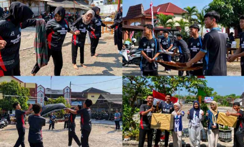 Keseruan peserta dan mahasiswa PLP UMS saat mengikuti perlombaan HUT RI di SMK Muhammadiyah 1 Boyolali