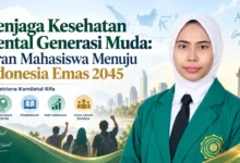 Ilustrasi kesehatan mental generasi muda dan peran mahasiswa menuju Indonesia Emas 2045 bersama Ratriana Kamilatul Rifa