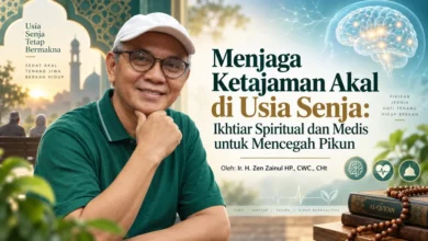 Ir. H. Zen Zainul HP. dalam ilustrasi artikel tentang menjaga ketajaman akal di usia senja dan mencegah pikun.
