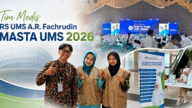 Tim medis RS UMS A.R. Fachrudin bersiaga di Edutorium mengawal kegiatan Masta UMS 2026.