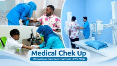 proses medical check up mahasiswa baru internasional UMS 2026 di RS UMS A.R. Fachrudin.