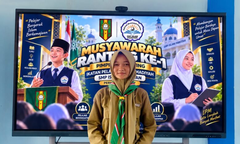 IPMawati Tasya Varisna Anggorowati Ketua IPM SMP Islam Pamotan terpilih saat Musykom Ke-1
