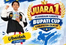 Ubaidah siswa SMP Mutu Plus Cilacap raih Juara 1 Kejuaraan Karate Bupati Cup Cilacap