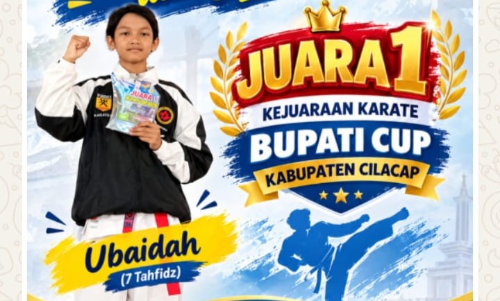 Ubaidah siswa SMP Mutu Plus Cilacap raih Juara 1 Kejuaraan Karate Bupati Cup Cilacap