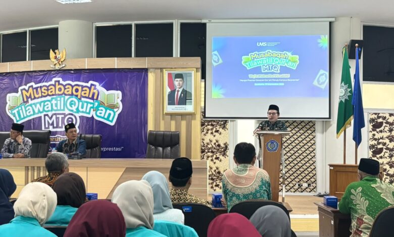 Suasana pembukaan seleksi MTQ UMS 2026 di Ruang Seminar Gedung Induk Siti Walidah.