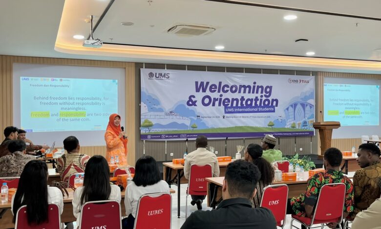 Orientasi mahasiswa asing UMS 2026 di Gedung Edutorium KH Ahmad Dahlan Surakarta
