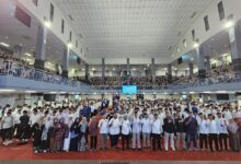 Ribuan mahasiswa baru dan jajaran pimpinan UMP menghadiri Grand Opening Mentoring 2026 di Auditorium Ukhuwah Islamiyah.