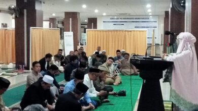 Suasana tausiah Gerakan Shalat Subuh PRM Samata tentang pentingnya 1000 Hari Pertama Kehidupan di Musala RS PKU Unismuh Samata.