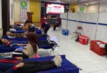 Suasana kegiatan aksi donor darah dalam rangka peringatan Milad ke-62 UMPWR di Ruang Seminar Kampus Timur Universitas Muhammadiyah Purworejo.