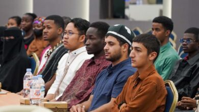 Mahasiswa internasional UMP dari berbagai negara mengikuti acara penyambutan orientasi CLAP 2026 di Ruang Aula AK Anshori UMP.