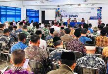 Suasana Rapat Dinas Majelis Dikdasmen PNF PDM Klaten yang dihadiri para kepala sekolah Muhammadiyah Klaten di Aula SMA Muhammadiyah 1 Klaten.