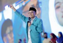Rektor UMS Prof. Dr. Harun Joko Prayitno memberikan sambutan pada pembukaan Masta PMB UMS 2026 di Edutorium KH Ahmad Dahlan.