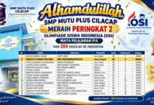 ucapan selamat SMP Mutu Plus Cilacap raih peringkat 2 Olimpiade Siswa Indonesia IPA atas nama Arrasyd Syaban Pratama