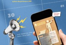 Poster rilis resmi Buletin Masjid UMS Vol 8 Edisi September 2026 tentang kesehatan mental mahasiswa dan kepemimpinan spiritual.