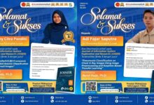 Poster ucapan selamat atas penerimaan artikel ilmiah mahasiswa S1 RPL ITESA Muhammadiyah Semarang, Maulany Citra Pandini dan Adi Fajar Saputra, di jurnal JOISER terakreditasi SINTA 3.