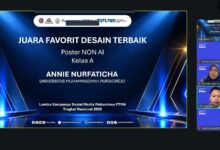 Pengumuman Annie Nurfaticha dari Universitas Muhammadiyah Purworejo sebagai Juara Favorit Desain Terbaik Poster Non AI Lomba Desain Poster PTMA 2026.