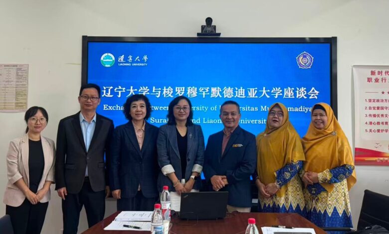 Delegasi UMS dan Liaoning University berfoto bersama saat penjajakan kerja sama akademik internasional.
