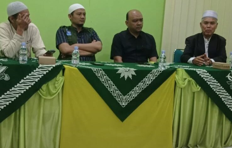 Jajaran pengurus PCM Jogonalan Klaten sedang mengikuti rapat persiapan menyambut Milad Muhammadiyah ke 114.