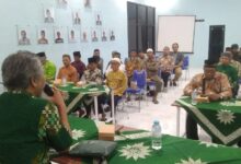 Suasana pertemuan Turba MPKSDI PDM Karanganyar bersama jajaran pengurus PCM Kebakkramat di Gedung Dakwah Kebakkramat.