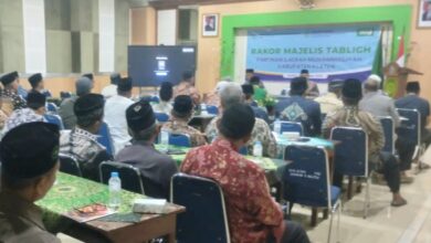 Suasana Rapat Koordinasi Majelis Tabligh PDM Klaten untuk penguatan Korps Mubaligh Muhammadiyah Klaten di Aula SMK Muhammadiyah 1 Klaten.