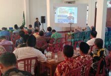 Pujiono memaparkan strategi SPMB sekolah Muhammadiyah dalam Rakor Kepala Sekolah dan Madrasah Muhammadiyah se-Kabupaten Wonogiri.