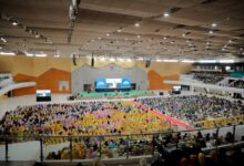 Ribuan jamaah memadati Gedung Edutorium KH Ahmad Dahlan saat Tabligh Akbar Hari Jadi ke-68 UMS.