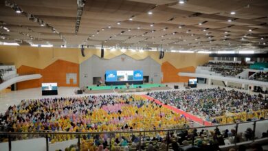 Ribuan jamaah memadati Gedung Edutorium KH Ahmad Dahlan saat Tabligh Akbar Hari Jadi ke-68 UMS.