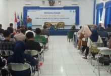 Peserta mengikuti Sosialisasi Kuasa Wajib Pajak PMK 44 dan PMK 55 Tahun 2026 di Aula STIE Muhammadiyah Cilacap.