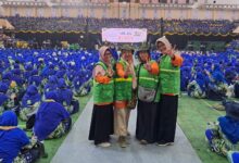 Tim LLHPB Aisyiyah mengawal Gerakan Muhammadiyah Aisyiyah Peduli Sampah (GMAPS) saat perayaan Milad IGABA ke-29 di GOR Jatidiri Semarang.