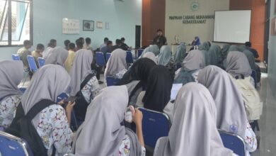 Suasana Kajian Angkatan Muda Muhammadiyah yang digelar PCM Kebakkramat di Gedung Dakwah.